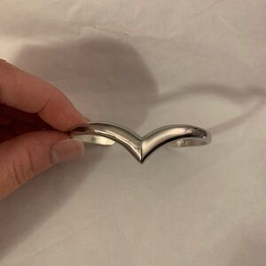 Vintage Silver Toned Chevron Cuff Bracelet
